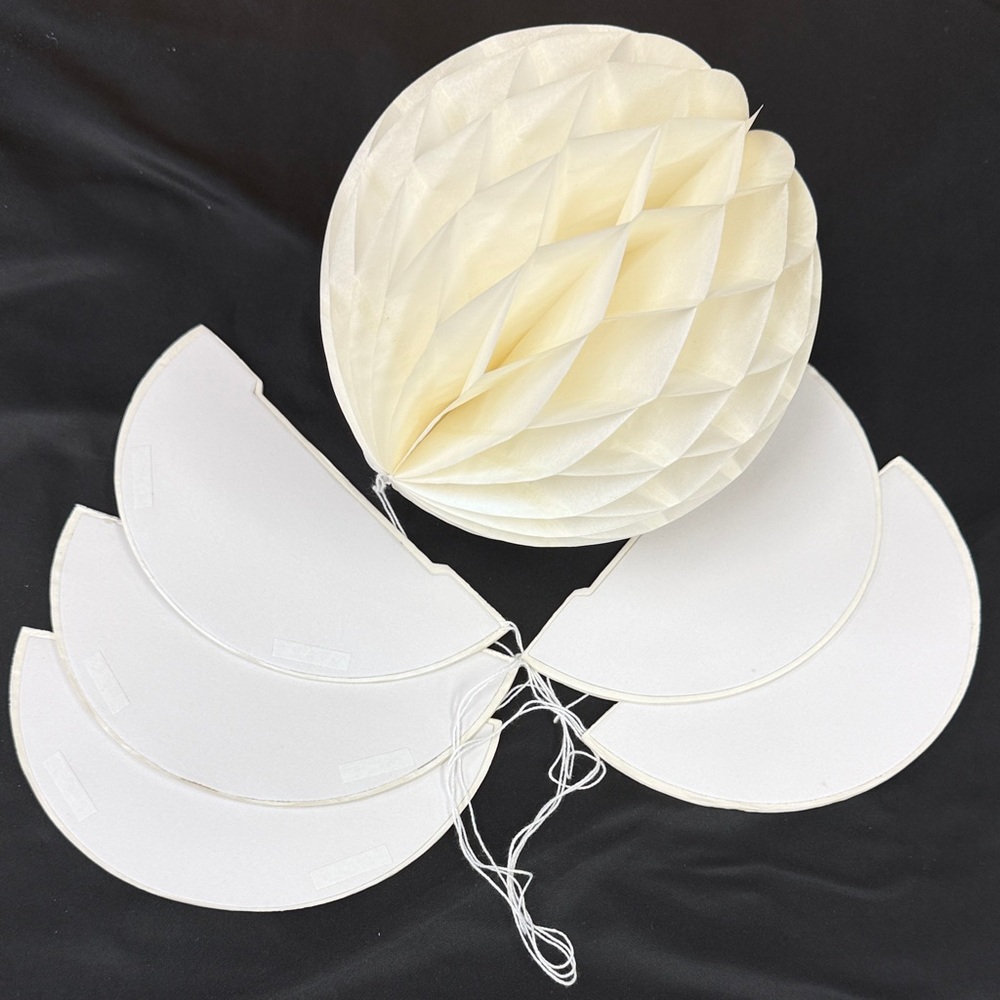 Six Pack Cream Paper Tissue paper decoration Set 8 inch honeycomb round decor
